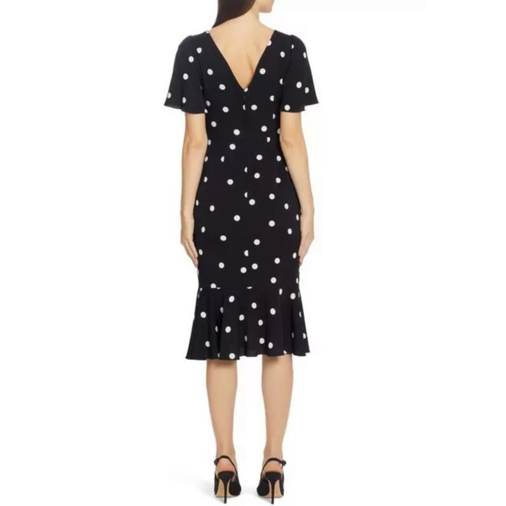 DOLCE & GABBANA Polka Dot Silk Fluted Dress 48 12 - Picture 6 of 13